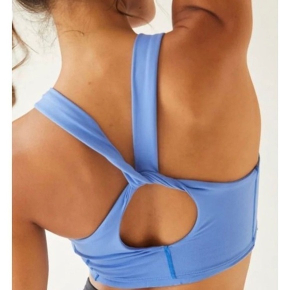 Free People Down The Line Bra Blue Ruffle Size Large - Picture 4 of 11